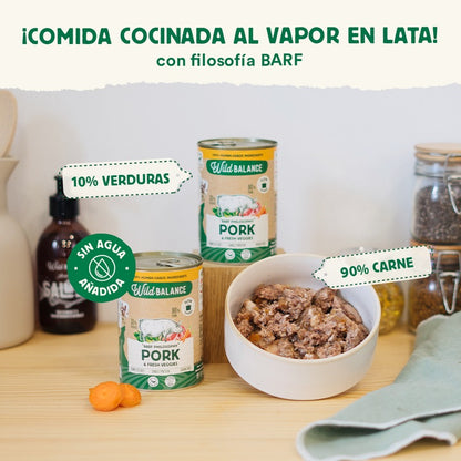 Pack Cerdo y verduras BARF para perros 6 x 400 g Wild Balance
