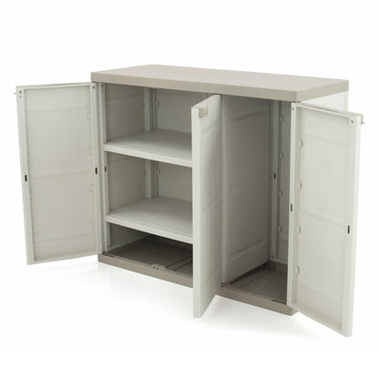 Meio roupeiro com 3 portas 105 cm Titânio Plastiken Bege