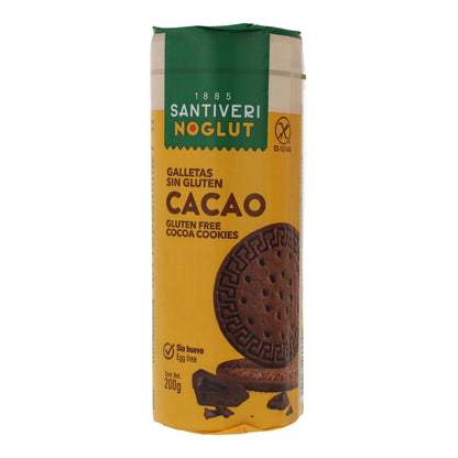 Bolachas sem glúten sabor a cacau Santiveri Noglut 200 g