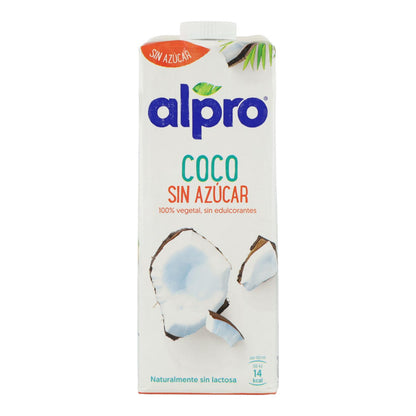 Embalagem de 6 bebidas de coco sem açúcar Alpro, 1 litro