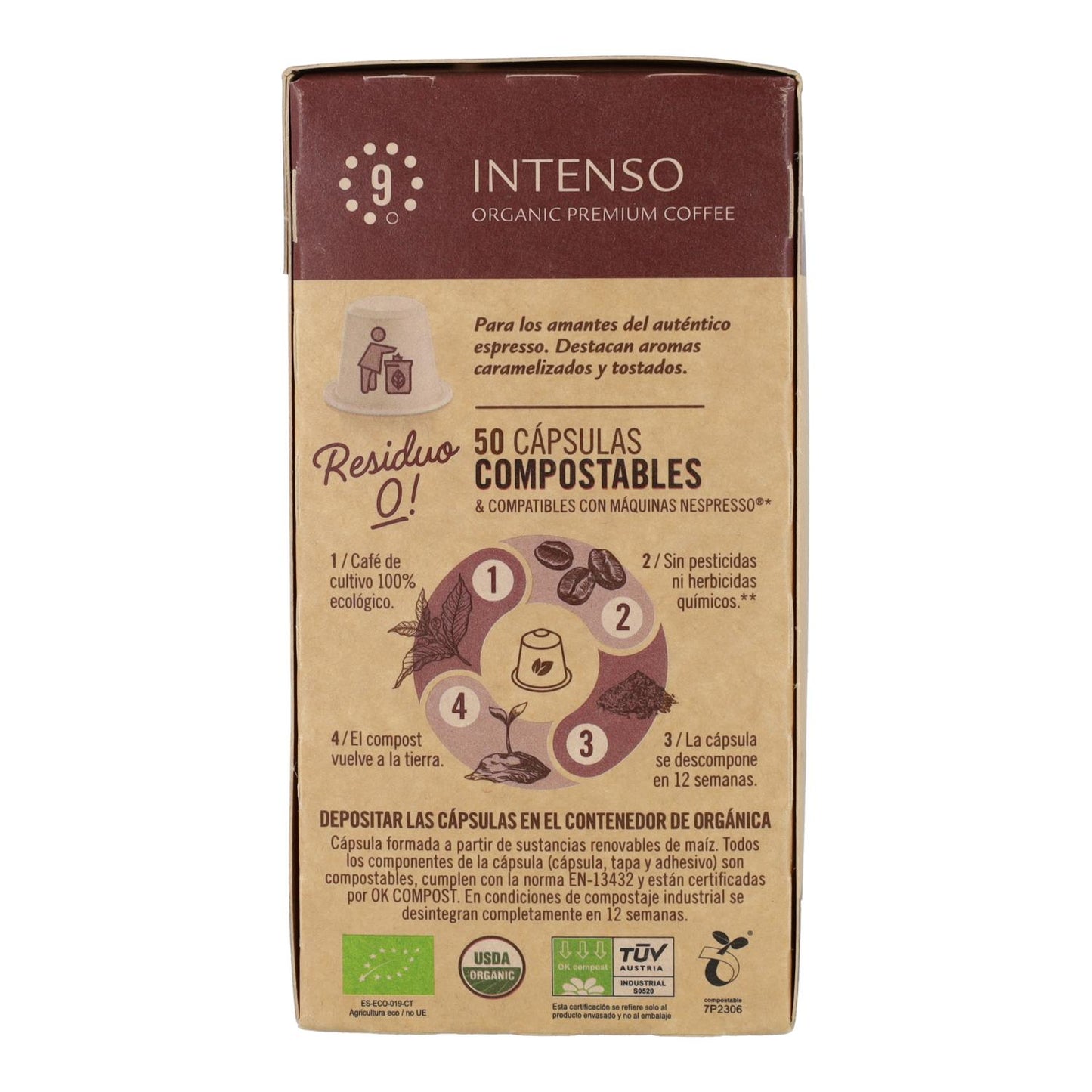 Cápsulas Compostáveis ​​​​Nespresso Intenso 50 cápsulas