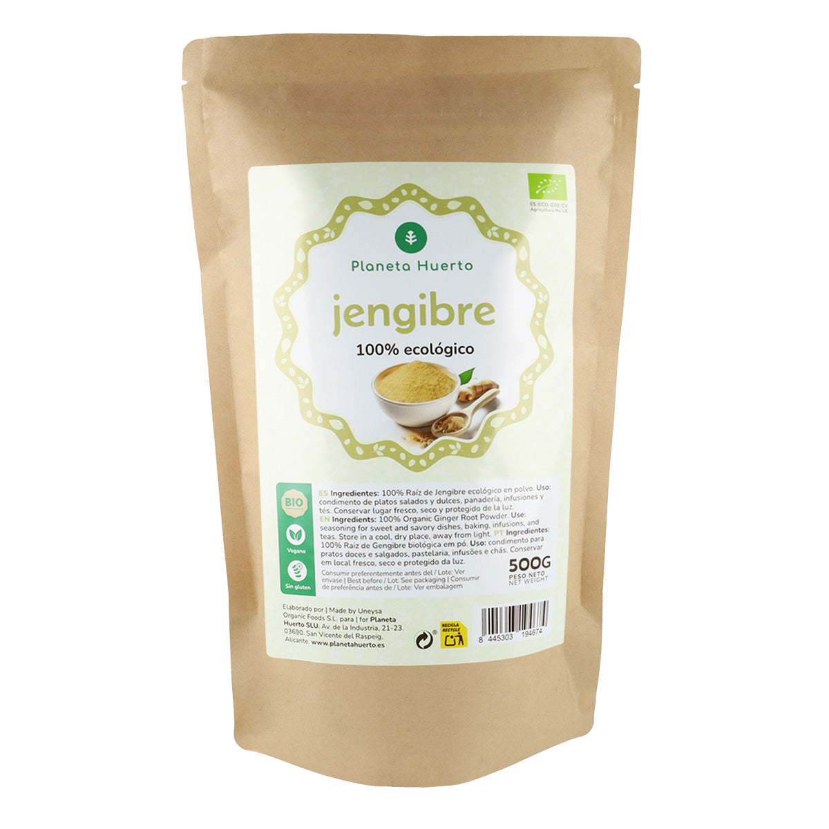 Gengibre em pó biológico Planeta Huerto 500 g