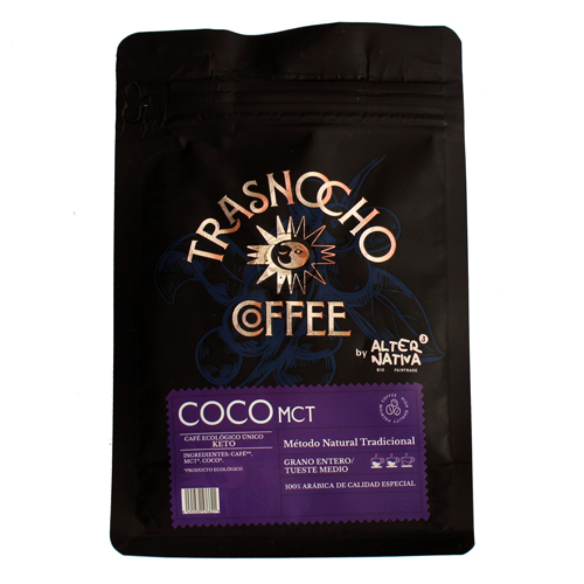 Grãos de café Keto com coco biológico MCT Alternativa Trasnocho 200g