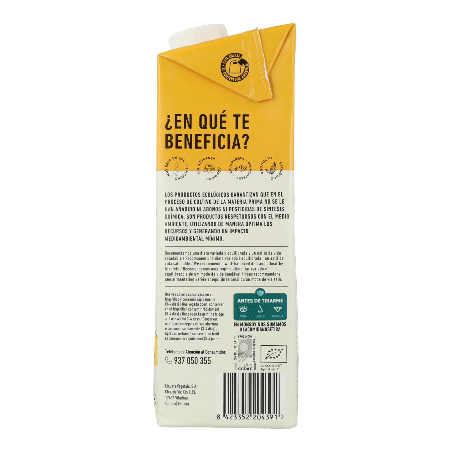 Bebida de Aveia Biológica Sem Glúten Monsoy 1 L