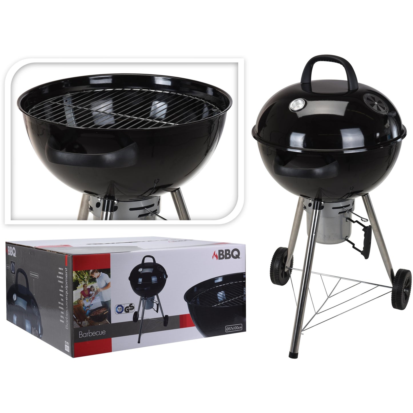 Churrasco de carvão preto