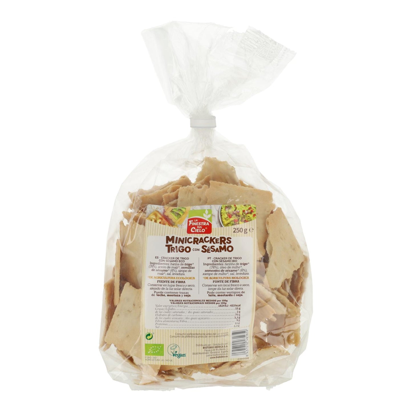 Mini biscoitos de trigo com sésamo BIO La Finestra Sul Cielo 250 g