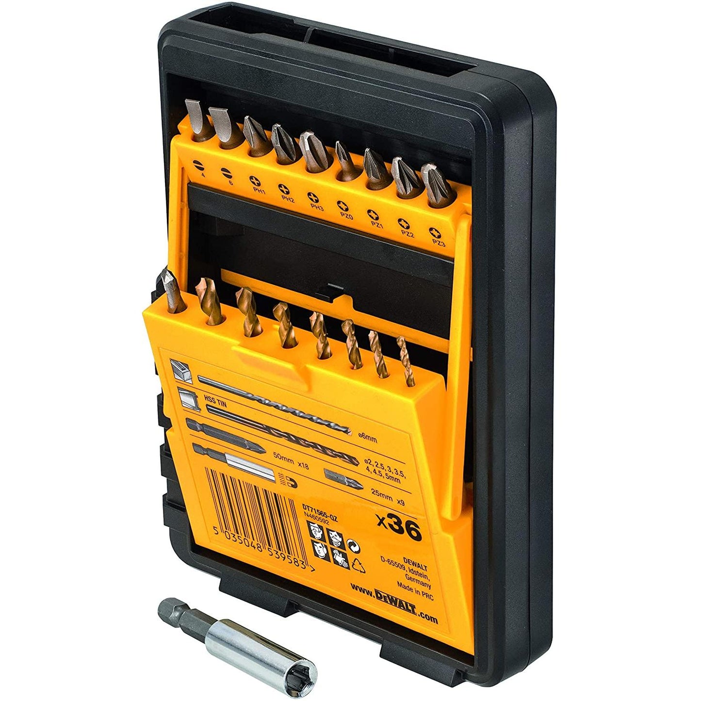 Conjunto de berbequim e chave de fendas DEWALT DT71565-QZ com 36 peças