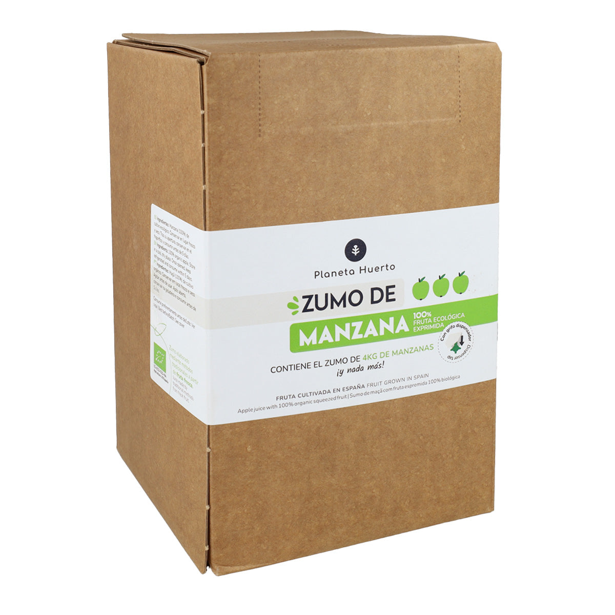 Sumo de Maçã 100% fruta espremida Eco Planeta Huerto 3 L Saco em Caixa