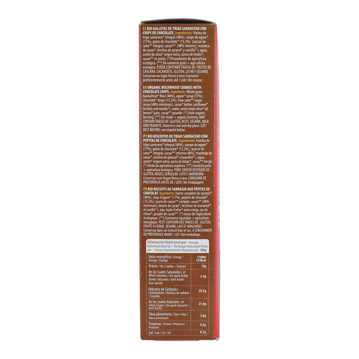 Bolachas Biológicas de Trigo Sarraceno e Chocolate Sol Natural 170g
