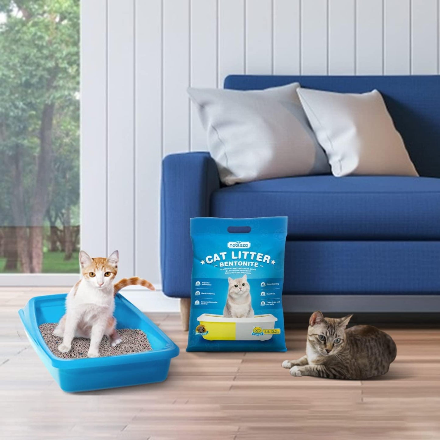 Areia aglomerante de bentonite para gatos aroma limão Nobleza 3,8 L 