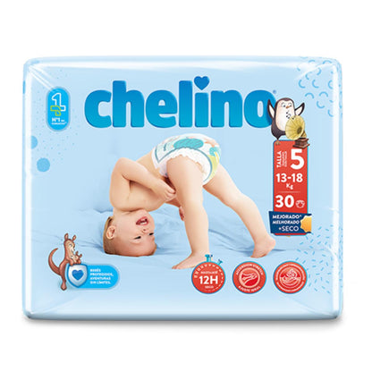 Embalagem de 6 Fraldas T5 Pasitos (13-18 kg) 30 unidades, Chelino