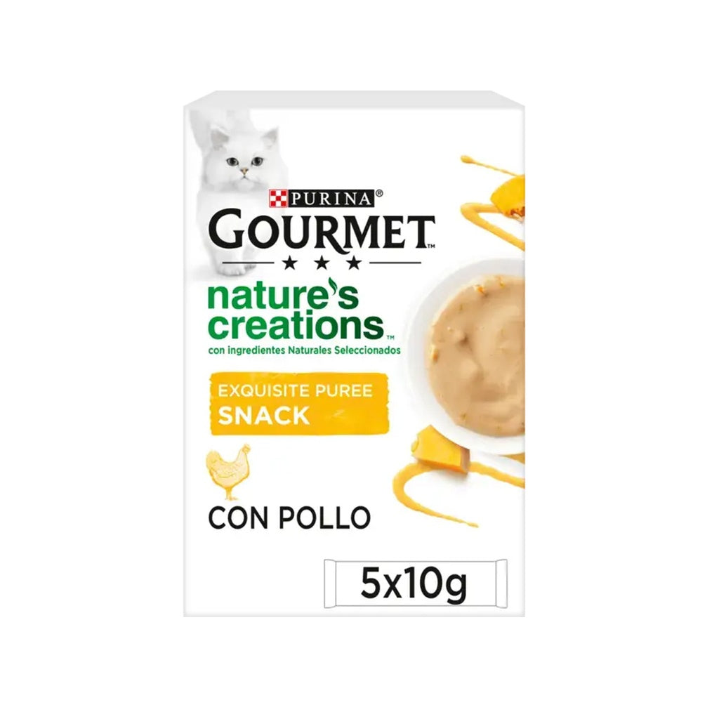Embalagem de 11 x GOURMET Nature's Creations Exquisite Puree Snack Líquido com Frango e Abóbora 5x10g
