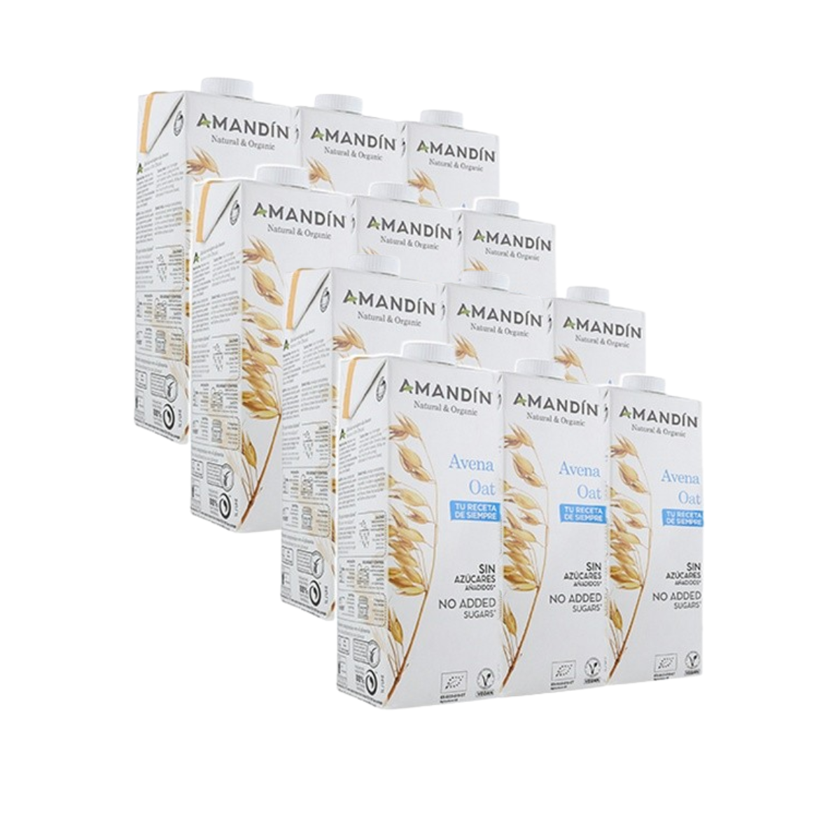 Pack de 12 Bebidas de Aveia Biológica Amandin 1L
