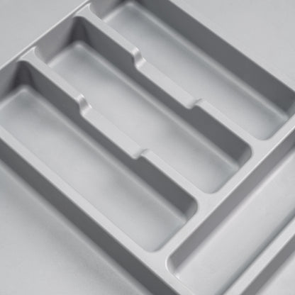 Porta-talheres Emuca Optima para gaveta de cozinha, módulo 900 mm, Plástico, Cinza