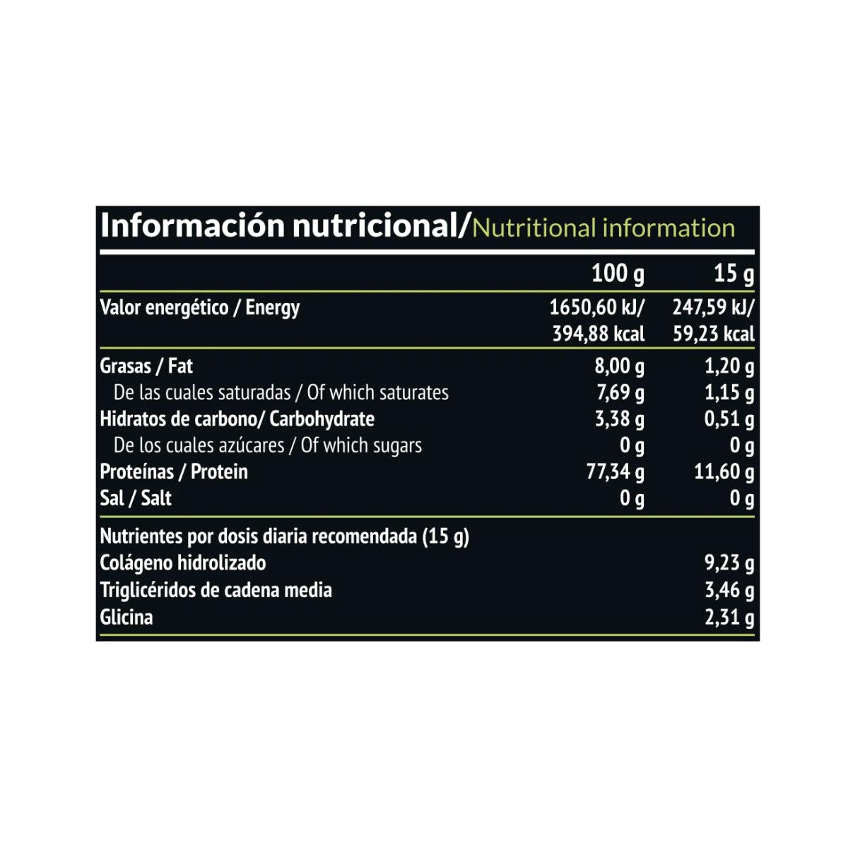 Elixir: Colagénio + Óleo MCT, 450 g Paleobull Elixir Neutro 450 g