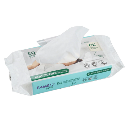 Toalhitas Húmidas Bambo Nature Sem Plástico 50 unidades