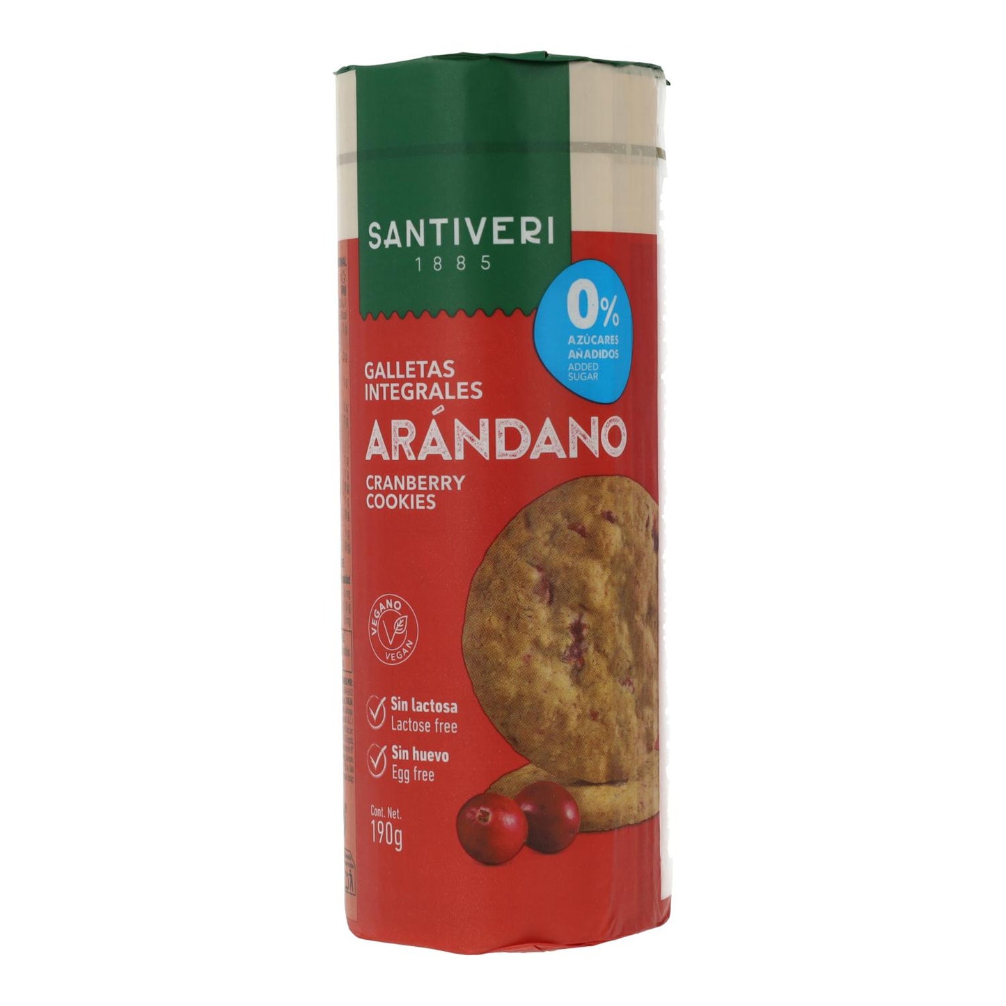 Bolachas integrais de mirtilo Santiveri 0% açúcar 190 g