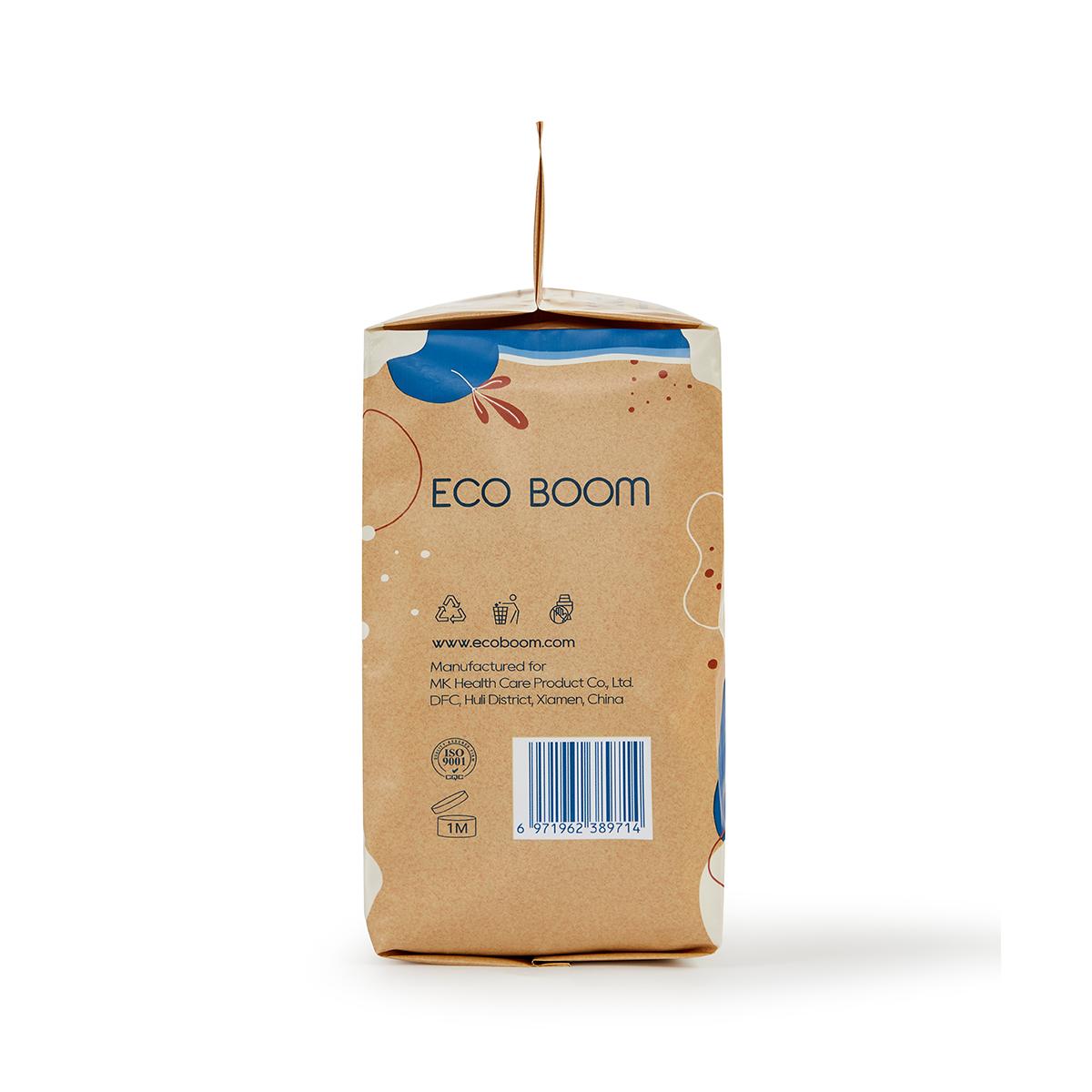 Pack de 4 toalhitas biodegradáveis ​​de bambu Ecoboom, 60 unidades