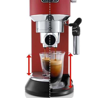 Máquina de café expresso e cappuccino manual Delonghi Dedica Style EC685.R vermelha