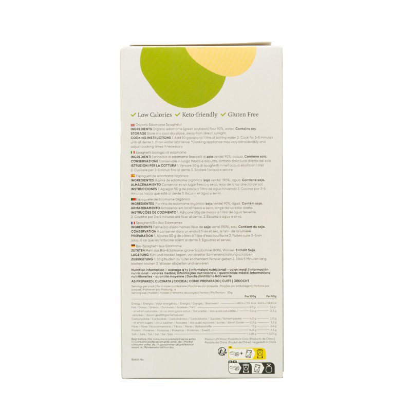 Esparguete vegan de edamame Eco sem glúten Slendier 200 g 