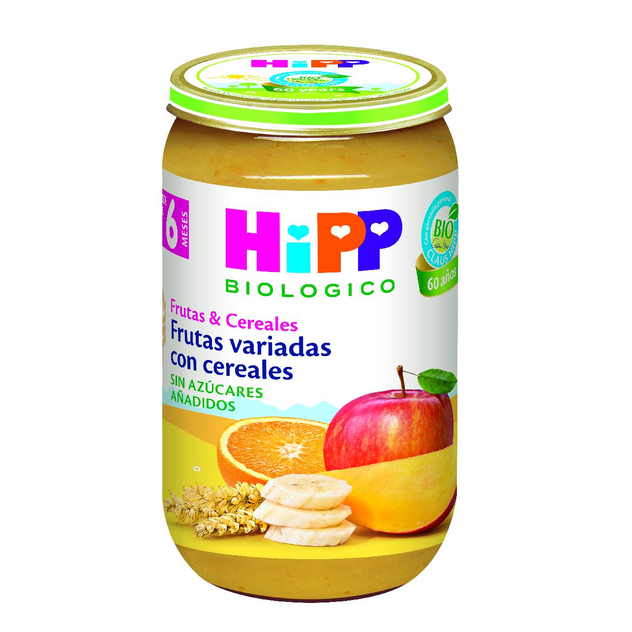 Embalagem x 3 Pote de frutas variadas com cereais biológicos +6 meses HiPP 190 g