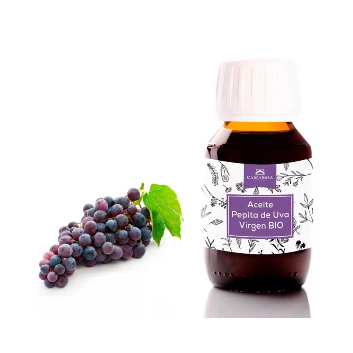 Óleo de grainha de uva virgem biológico, 100 ml. Camassia 50 ml