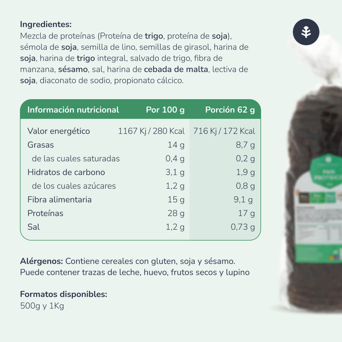 Pão Proteico Planeta Huerto 1 kg 