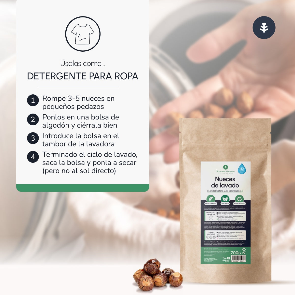 Nozes para Lavar Planeta Huerto 700 gr