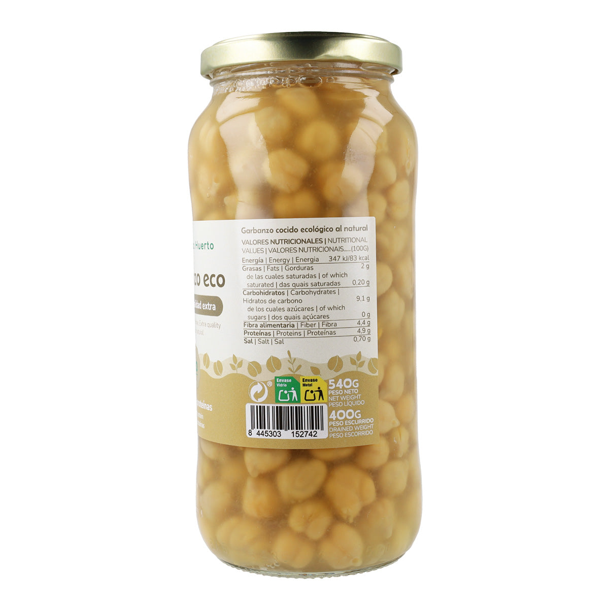 Grão de bico cozido ECO Planeta Huerto 400 g