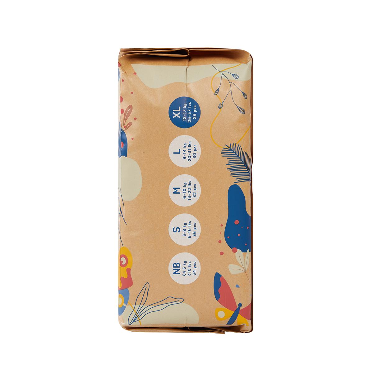 ECOBOOM - Fralda de Bambu Eco Boom. 70% biodegradável, hipoalergénica (tamanho 5/XL, 12-17 kg, embalagem de 8 fraldas, total de 224 fraldas)