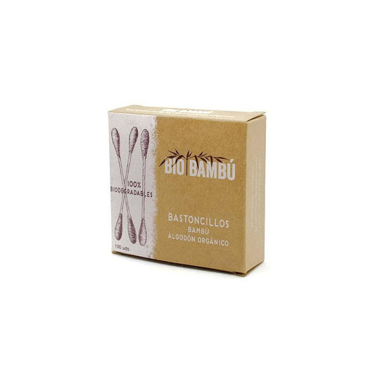 Cotonetes de algodão de bambu orgânico 100 unidades