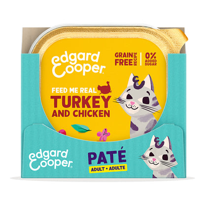 Edgard &amp; Cooper Ração Húmida para Gatos Patê de Peru e Frango 85g