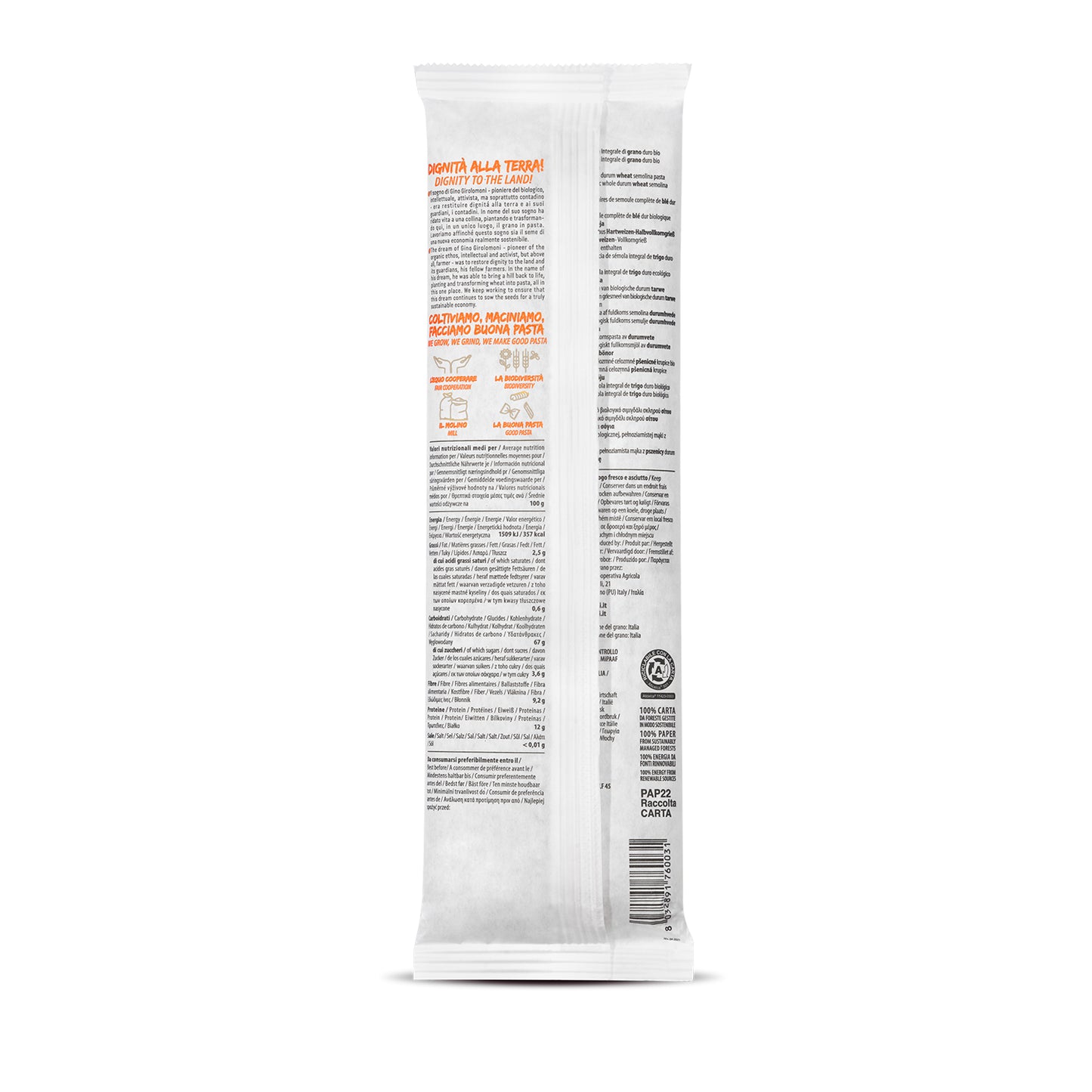 Espagueti integral bio Girolomoni 500 g