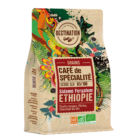 Grãos de café de especialidade BIO Destination da Etiópia 180 g