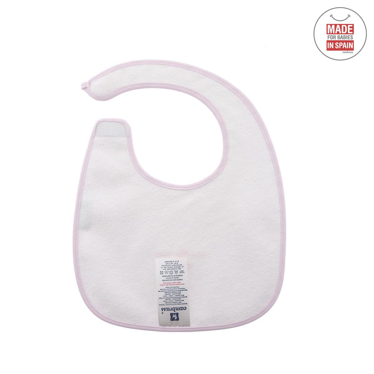 Babete quadrado com velcro, azul claro, 20x26 cm. Rosa