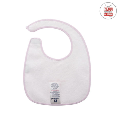 Babete quadrado com velcro, azul claro, 20x26 cm. Rosa