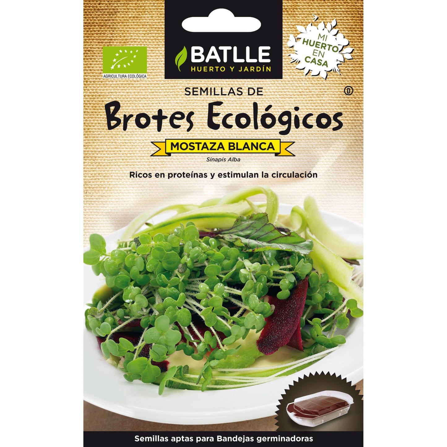 Sementes de mostarda branca biológica Batlle para rebentos