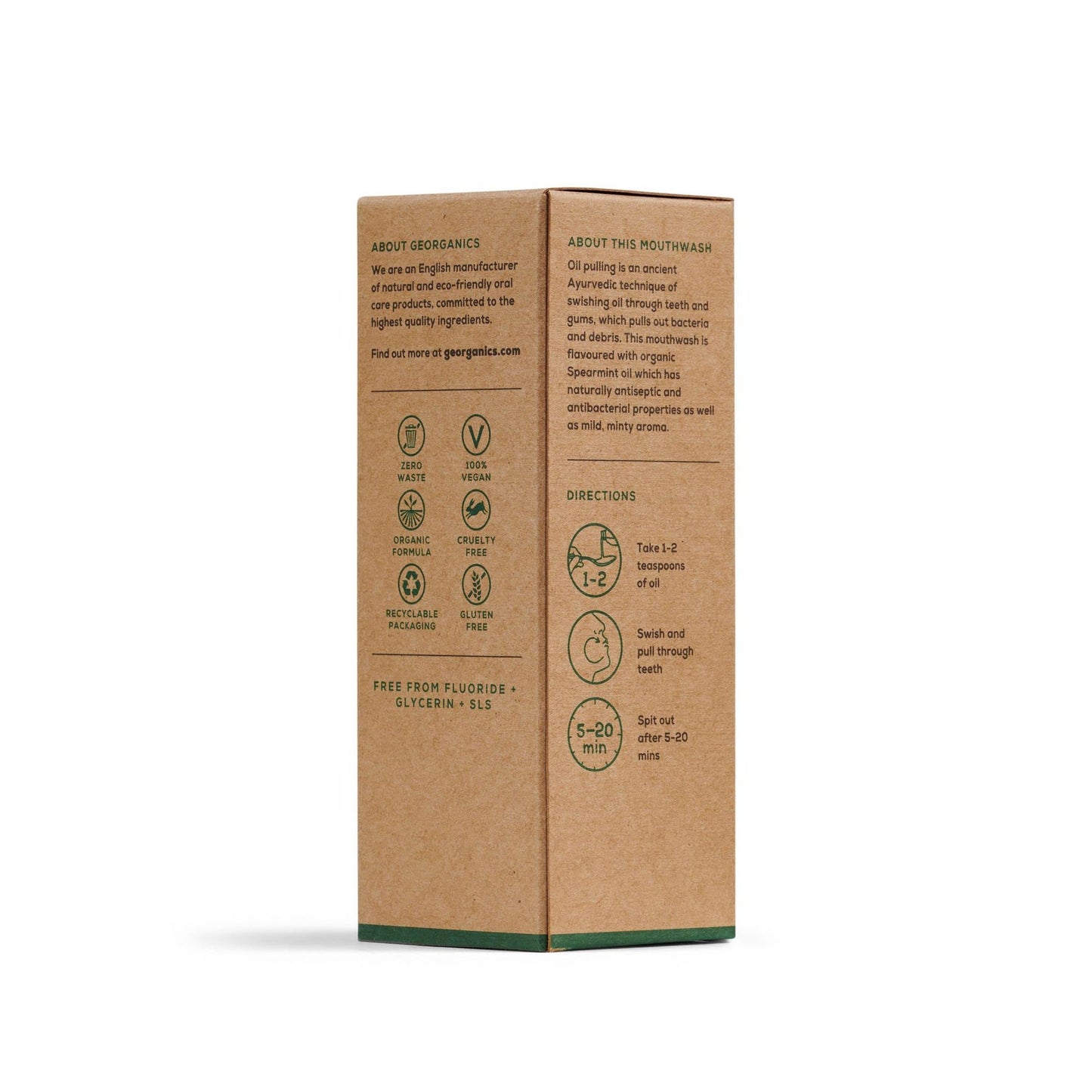 Colutório com Óleo de Coco e Hortelã Georganics Recipiente de Alumínio 100 ml