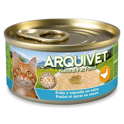Frango e espadilha em molho Arquivet 80 g Ração húmida para gatos
