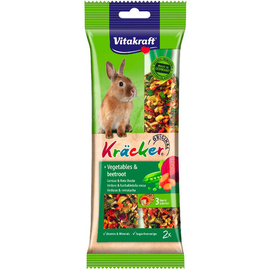 Vitakraft Kräcker Barras de vegetais e beterraba para coelhos, 2 unidades