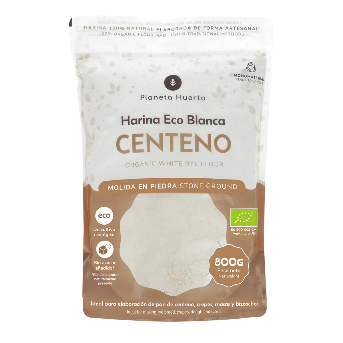 Farinha de Centeio Branco Biológico Planeta Huerto 800 g