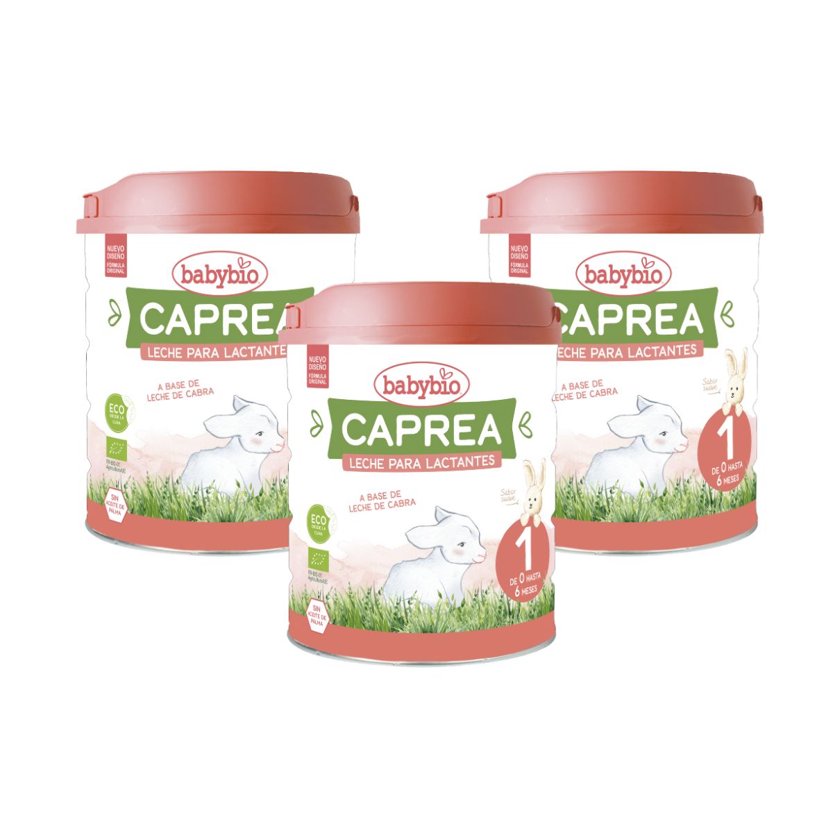 Embalagem de 3 unidades de leite de cabra para lactentes Caprea 1 (0 a 6 meses) 800 g