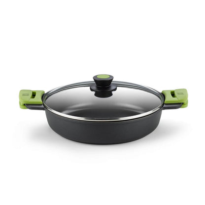 Panela baixa Bra Prior ECO+ com tampa em alumínio fundido, 36 cm
