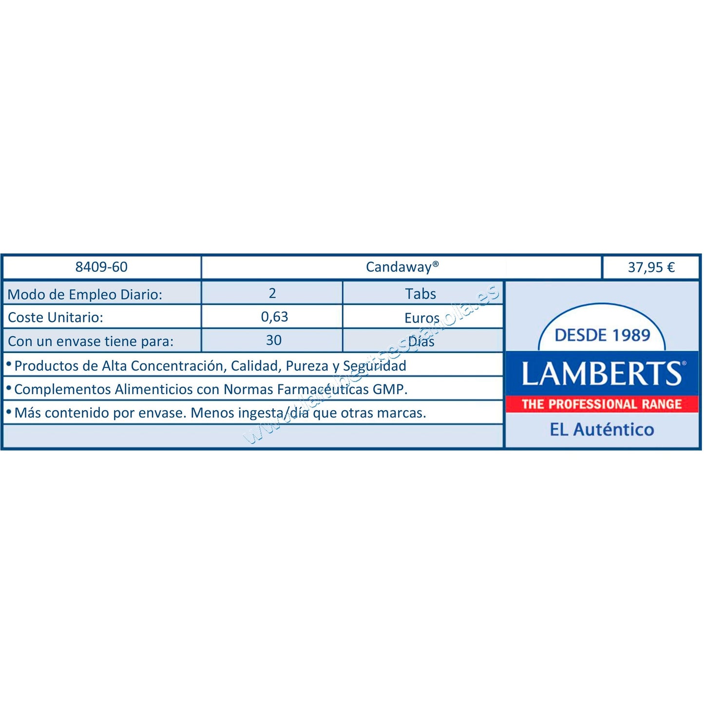 Candaway Lamberts 60 comprimidos