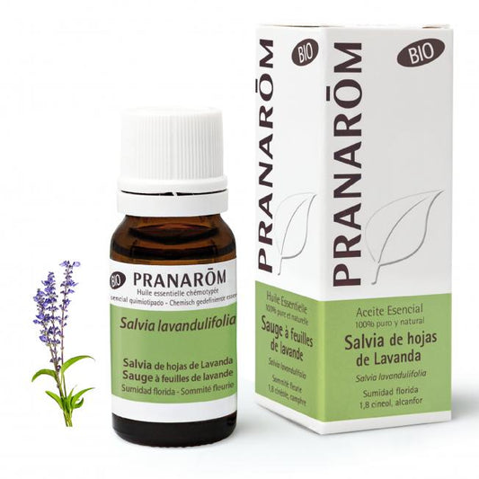 Óleo essencial de Salvia Folhas de Lavanda Sumidad Florida Bio Pranarom 10 ml