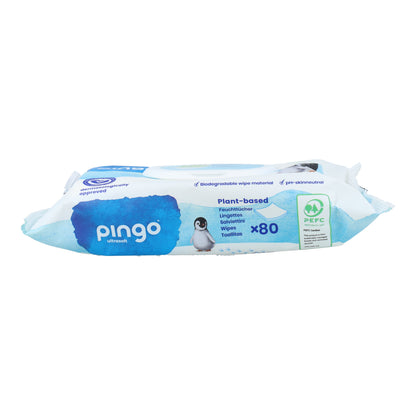 Toalhitas 100% biodegradáveis ​​​​80 unidades Pingo
