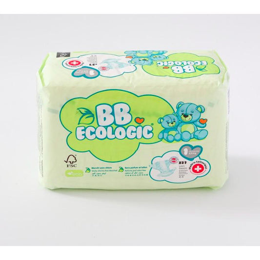 Fraldas ecológicas BBECOLOGIC tamanho 1 para recém-nascidos, 27 unidades