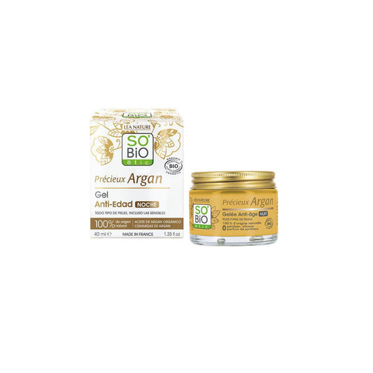So'Bio étic Gel de Noite Anti-envelhecimento Orgânico de Argão 40 ml