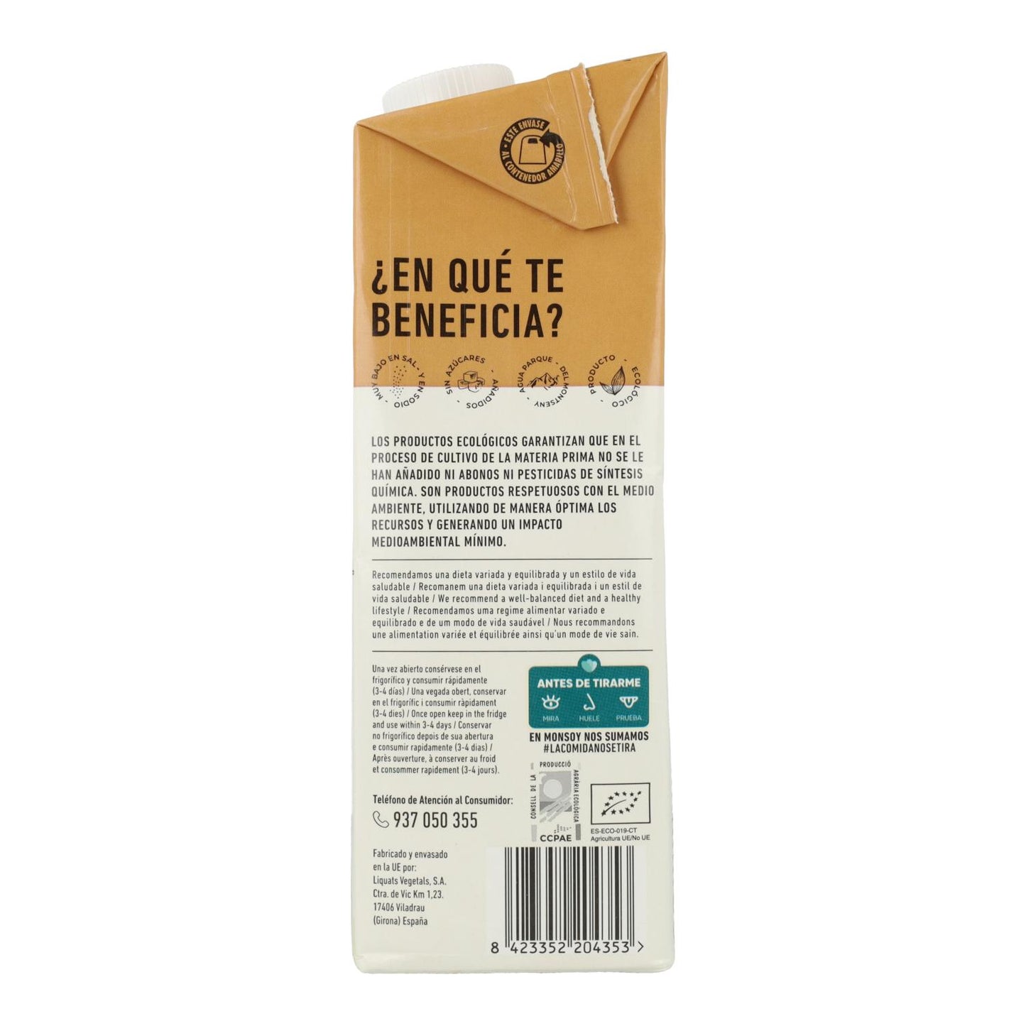 Bebida Biológica de Aveia e Amêndoa Monsoy 1 L