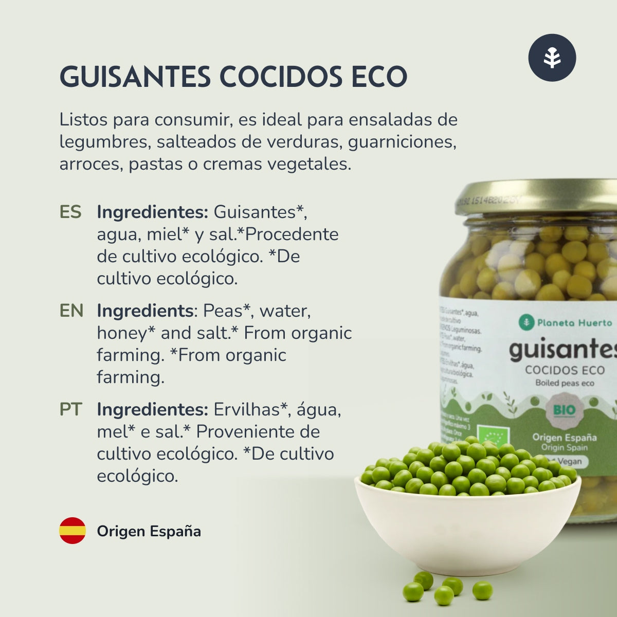 ECO Planeta Huerto Ervilhas 320 g